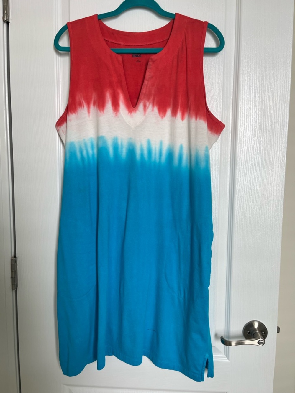 Red White Blue Land’s End Sleeveless Dress